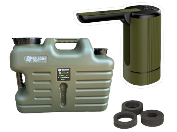 holdcarp set automaticka pumpa smart rechargeable tap kanystr cubic water carrier 18 l