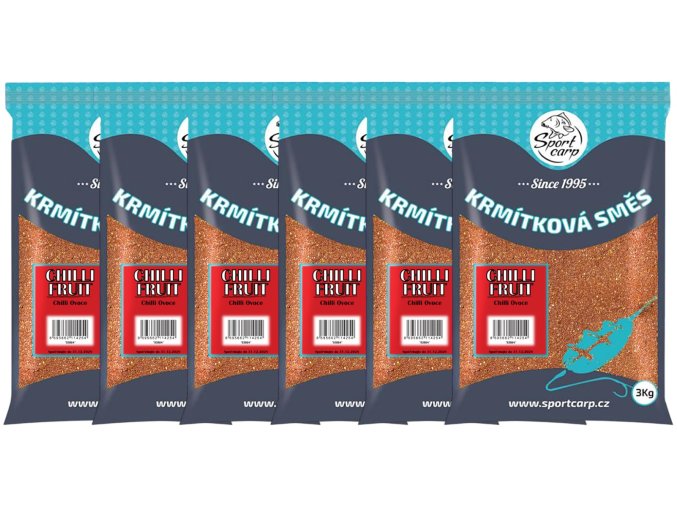 Sportcarp vnadící směs 3 kg (Varianta balení 6 ks - Chilli Fruit)