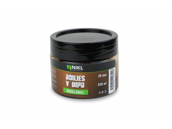 Nikl Boilies v dipu Devill Krill 250ml (Varianta Nikl Boilies v dipu Devill Krill - 24mm, 250ml)