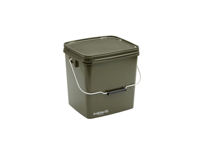 Trakker Kbelík – Olive Square Container 13L (Varianta Trakker Plastový box na návnady a nástrahy - 13 Ltr Olive Square Container inl. Tray)