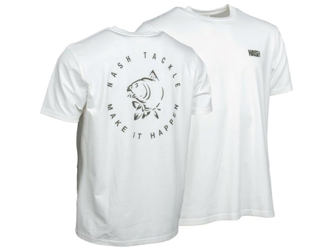 nash tricko make it happen carp logo t shirt ecru