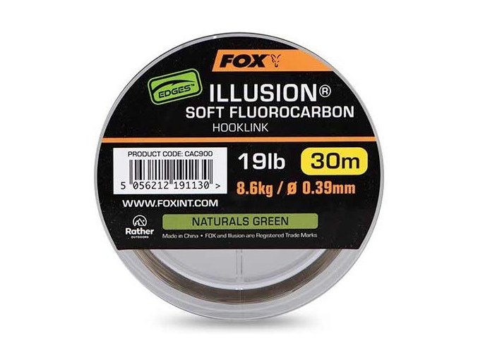 fox fluorocarbon edges illusion soft hooklink naturals green 30 m (2)