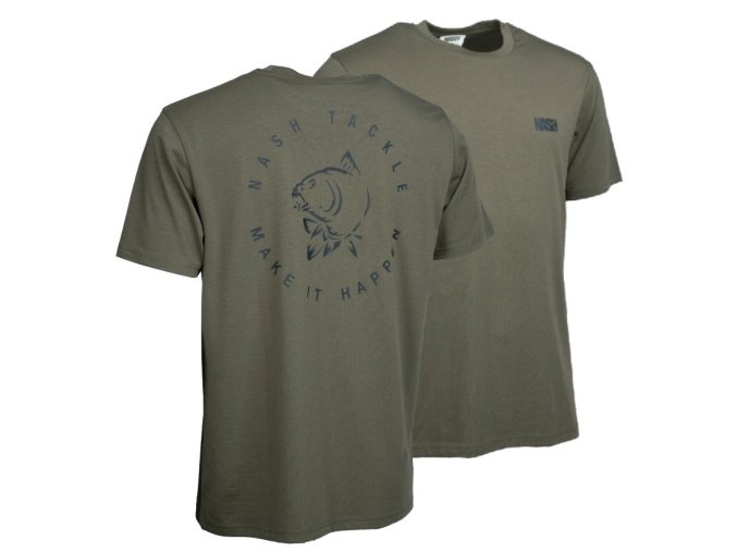 nash tricko make it happen carp logo t shirt green