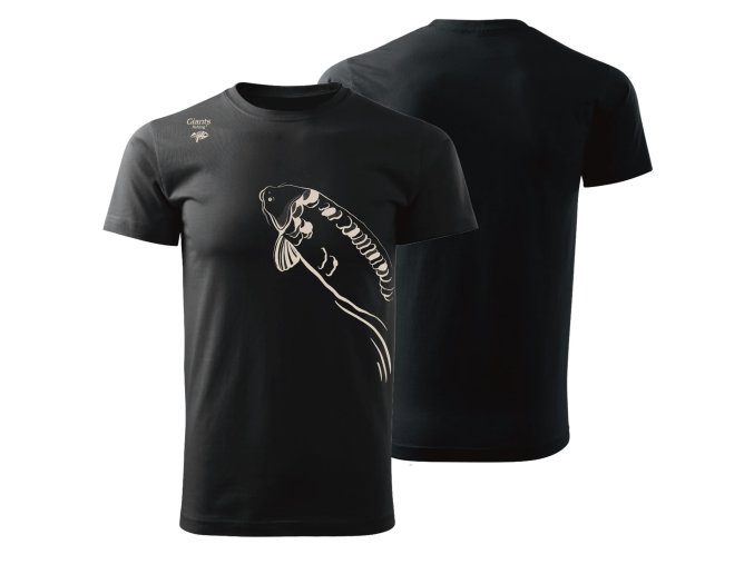 Giants fishing Tričko pánské černé Plavající kapr (Varianta vel. XL)