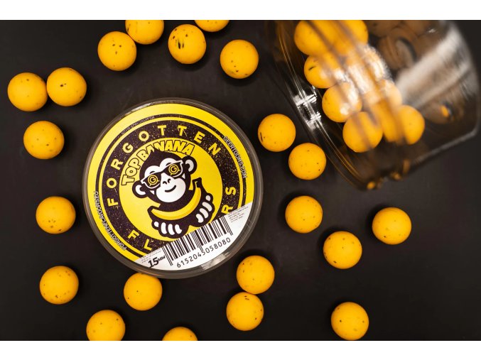 Forgotten Flavours PLOVOUCÍ BOILIE Top Banana pop-ups FF x GO 15 mm