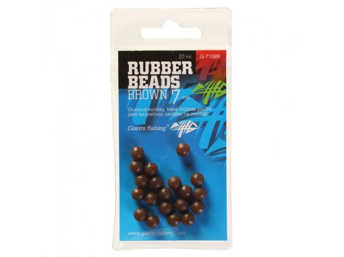 Giants Fishing Gumové kuličky Rubber Beads Transparent Brown 6mm,20ks