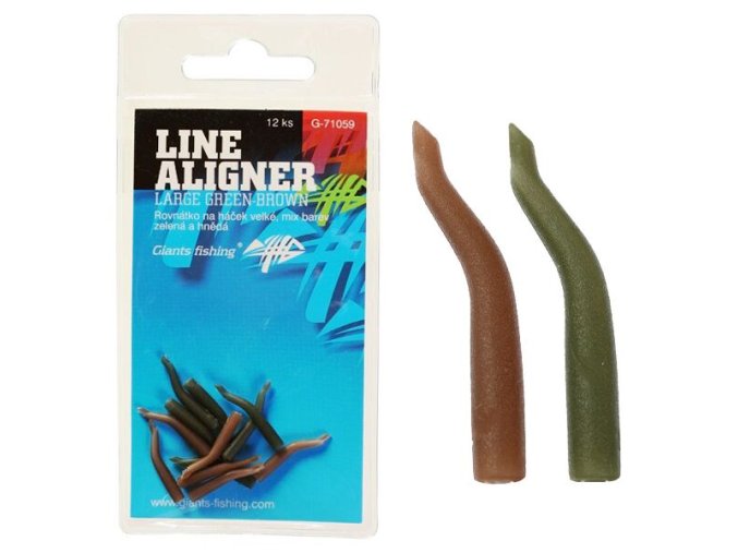 Giants Fishing Rovnátka na háček Line Aligner-Small Green-Brown/12pc