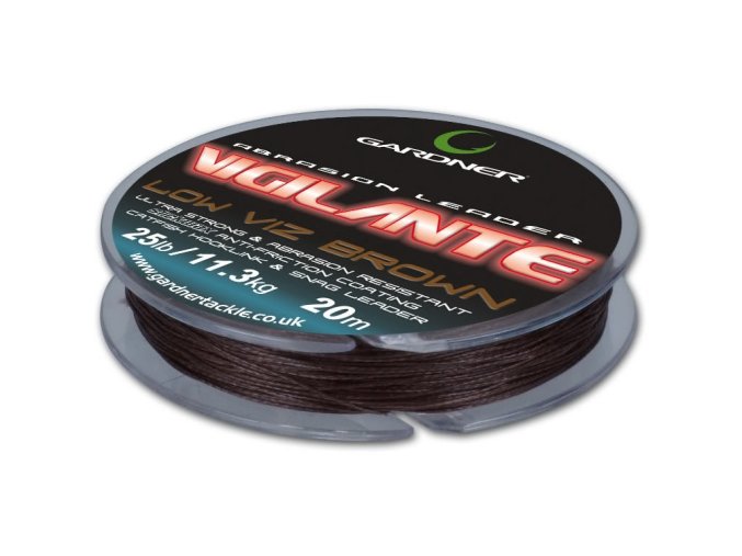 Gardner Splétaná šňůra Vigilante brown 20m (Varianta 25lb(11,3kg))