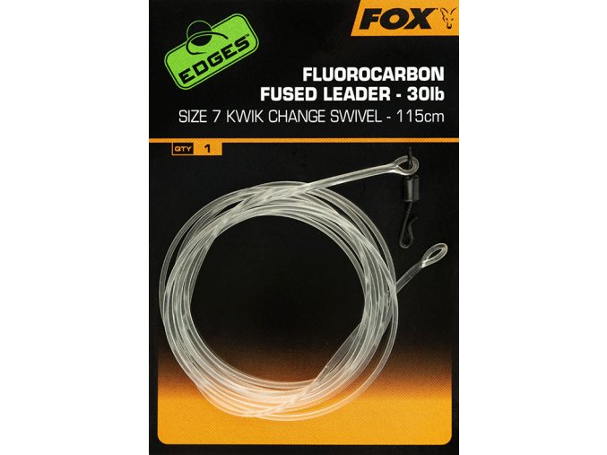 edges 30lb fluorocarbon fused leader s7 kwik change swivel 115cm