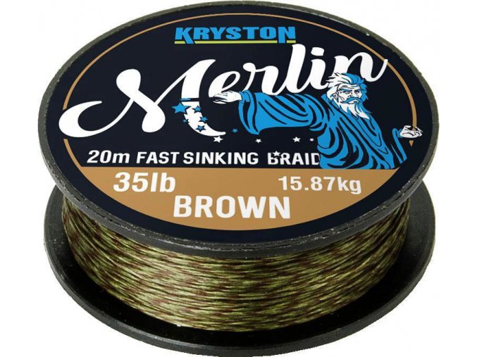 Kryston pletené šňůrky - Merlin fast sinking braid pískový 35lb 20m