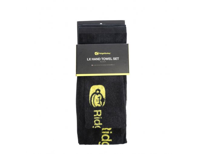 RidgeMonkey Ručník LX Hand Towel Set Black 2ks