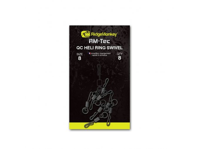 RidgeMonkey Obratlík RM-Tec Quick Change Heli Ring Swivel Velikost 8 8ks