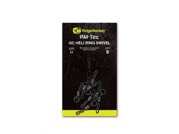 RidgeMonkey Obratlík RM-Tec Quick Change Heli Ring Swivel Velikost 11 8ks