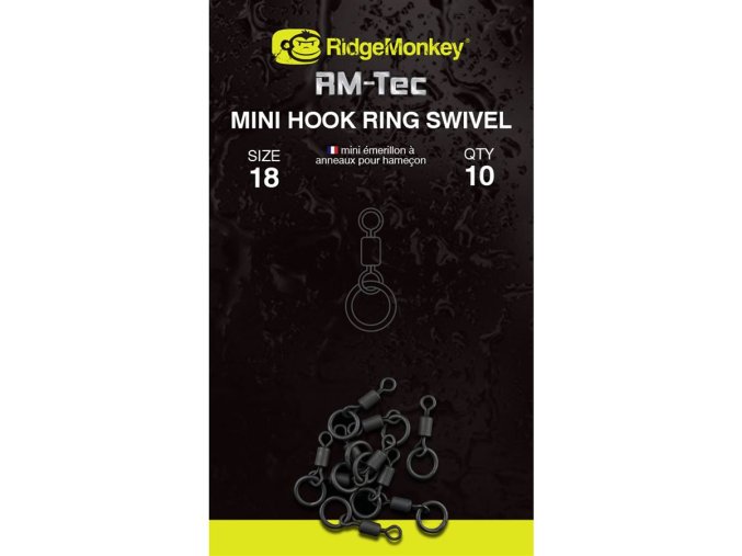RidgeMonkey Obratlík RM-Tec Mini Hook Ring Swivel 10ks