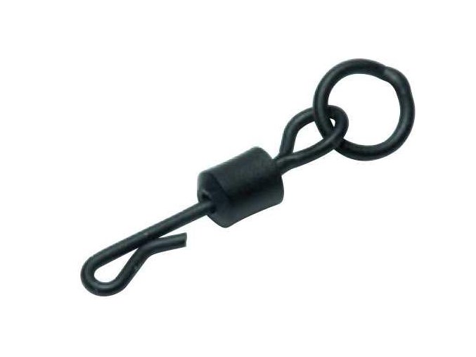 Carp Spirit obratlík Quick Change Swivel + Ring Matt Black 10 ks