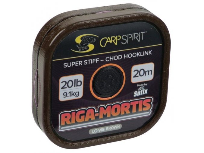 Carp Spirit návazcová šňůrka Riga Mortis 20 m/11,3 kg/25 lb hnědá