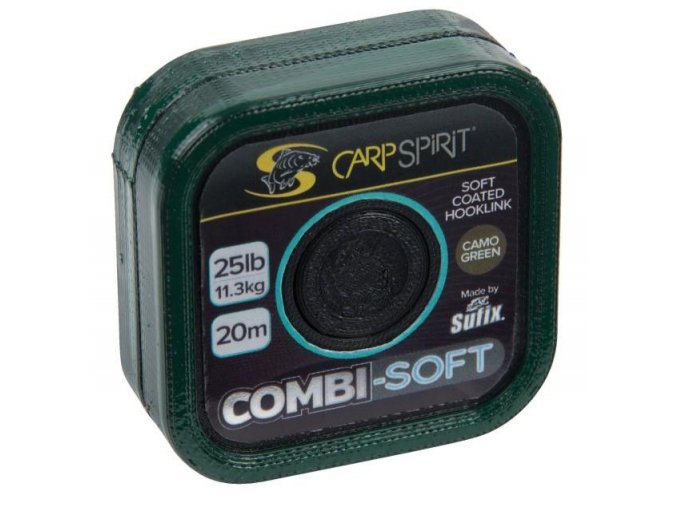 Carp Spirit návazcová šňůrka Combi-Soft Coated Braid 20 m/11,3 kg/25 lb maskovací zelená