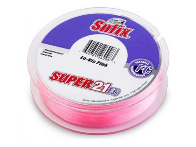 Sufix Super 21 Fluorocarbon 50 m kg růžový