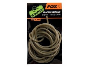 fox hadicka edges leader silicone 0 5 mm trans khaki x 1 5 m