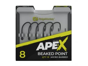 RidgeMonkey Háček Ape-X Beaked Point Barbed Velikost 4 10ks