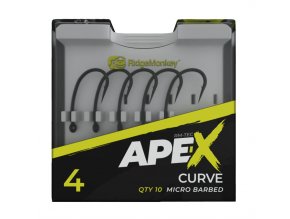 RidgeMonkey Háček Ape-X Curve Barbed Velikost 4 10ks