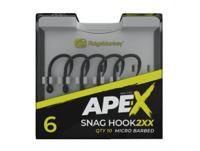 RidgeMonkey Háček Ape-X Snag Hook 2XX Barbed Velikost 6 10ks