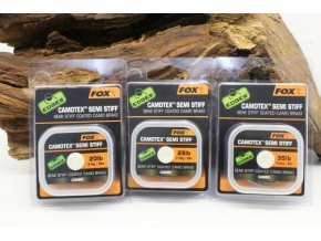 Fox návazcová šňůrka Camotex Semi Stiff Camo 25lb/20m