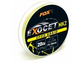 fox spletana snura exocet mk2 spod braid 300 m yellow prumer 0 18 mm nosnost 9 07 m