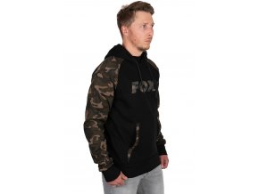 fox mikina black camo raglan hoodie