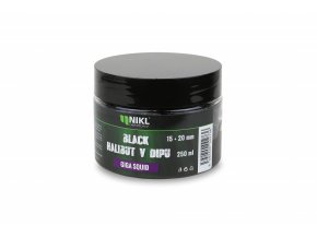 Nikl Black halibut pelety v dipu Giga Squid 250g (Varianta Nikl Black halibut v dipu Giga Squid 15+20mm, 250g)