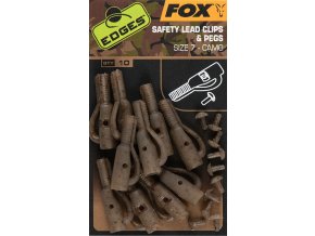 fox zavesky edges camo safety lead clips pegs 10 ks velikost 7