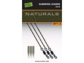 fox montaz naturals submerged leaders 75 cm 3 ks