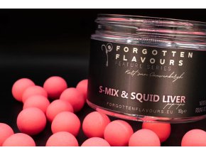 FORGOTTEN FLAVOURS PLOVOUCÍ BOILIE S-MIX & SQUID LIVER POP-UPS - KURT VAN CAUWENBERGH - FEATURE SERIES 15 mm