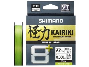Shimano Pletená Šňůra Kairiki 8+ Mantis Green 0,10mm 6,5kg 150m