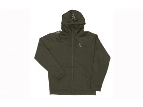fox collection zipped hoody green silver flat
