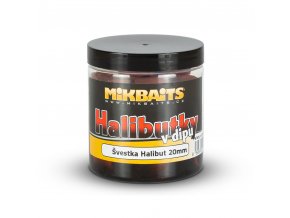 Mikbaits Halibutky v dipu 250ml - Švestka Halibut 20mm