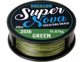 Kryston pletené šňůrky - Super Nova solid braid zelený 15lb 20m