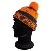 cpr991 fox black orange lined bobble hat on head