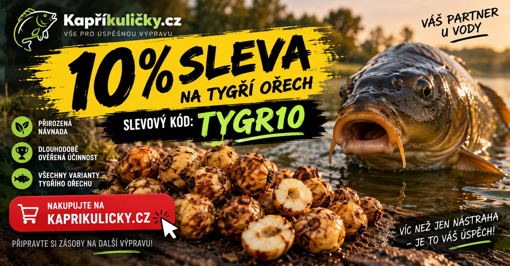 Slevový kupon na tygří ořech
