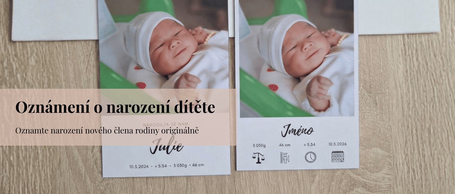 Oznámení o narození dítěte