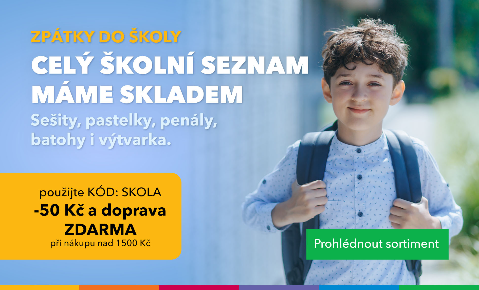 Zpátky do školy - sleva s kódem SKOLA