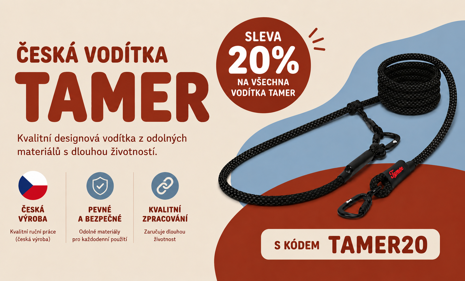 Tamer vodítka pro psy akce 20%