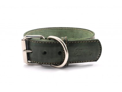Tamer kožený obojek zelený