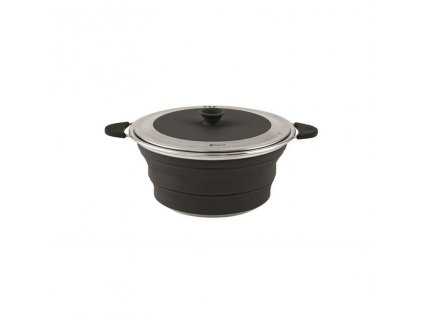 650629 Collaps Pot with Lid M Midnight Black Main photo 1