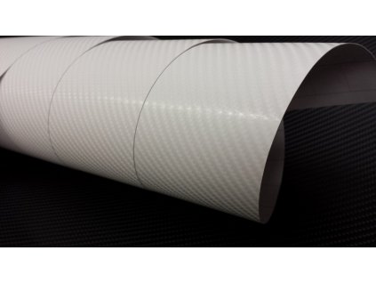 25cm x 50cm BÍLÁ CARBON FOLIE 4D - KARBON FOLIE