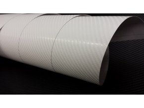 25cm x 50cm BÍLÁ CARBON FOLIE 4D - KARBON FOLIE