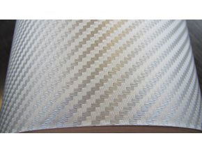 152cm x 3m STŘÍBRNÁ CARBON FOLIE 3D - KARBON FOLIE