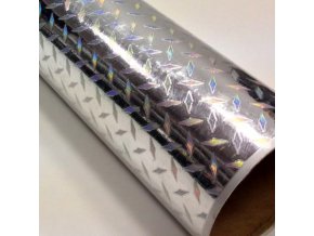 diamond plate mini holographic silver stribrna folie s holografickym efektem 001