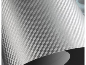 50cm x 50cm STŘÍBRNÁ CARBON FOLIE 3D - KARBON FOLIE
