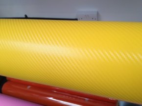 152cm x 6m ŽLUTÁ CARBON FOLIE 3D - KARBON FOLIE